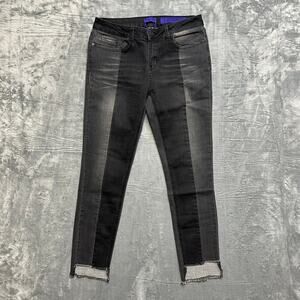 Indigo Rein Two Tone Skinny Jeans Women's Sz 11 Black Gray